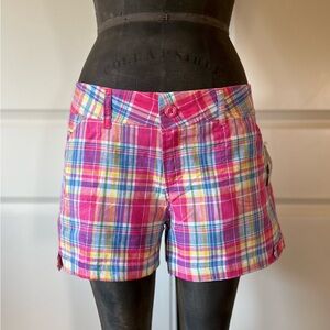 Sabree Pink Plaid Shorts NWT Size L 100% Cotton Preppy Summer